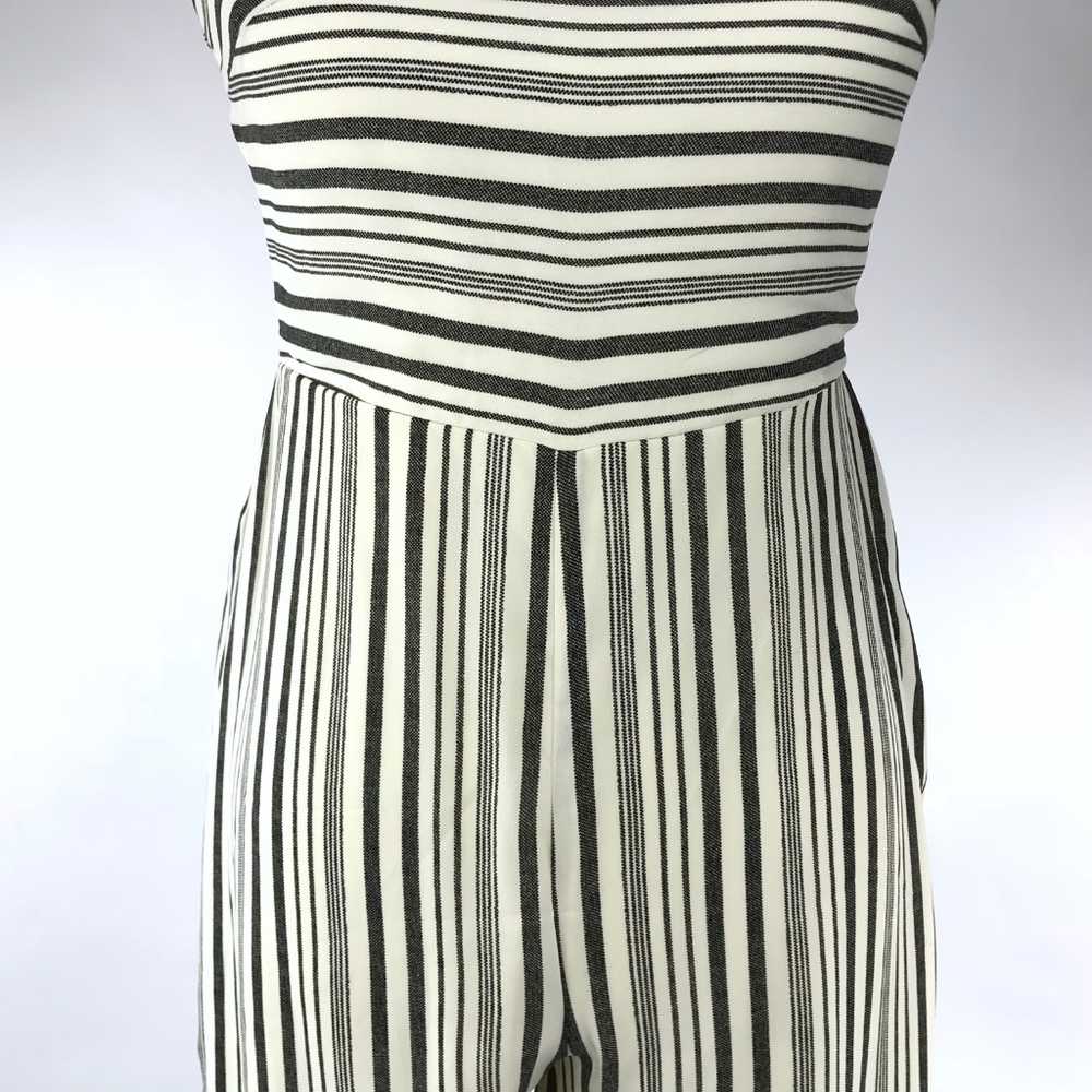 Price firm! Japna Gray White Striped Jumpsuit - Picture 3 of 8